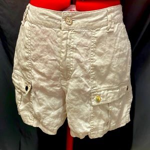 Tommy Hilfiger Linen Shorts, off white/lite khaki Sz. 12